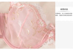 MOYISU Pure Sexy French Ultra-thin Underwire Large Size Bra Set Fat Mm Big Chest Small D Cup Bra Thin Lace Underwear Women