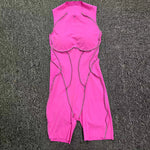 Yoga Jumpsuit Summer Short Sleeveless Sports Wear Gym Fitness Sports Bodysuit Women Dance Running Workout Clothes Yoga Jumpsuit