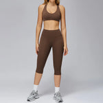 New yoga set 2 pieces gym set Women Long Sleeve Sports Shirts Sports Bra Leggings Suit Fitness Running Workout Suits Tracksuit