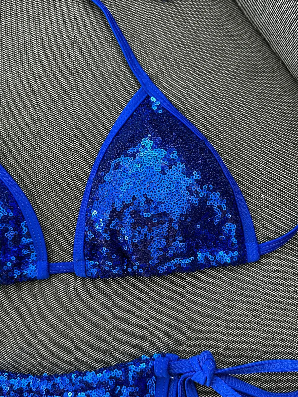 Shiny Sequin Blue Bikini Set 2026 Women Sexy Halter Push Up Bra Bandage Thong Swimsuit Beach Bathing Suit Hoiday Micro Swimwear
