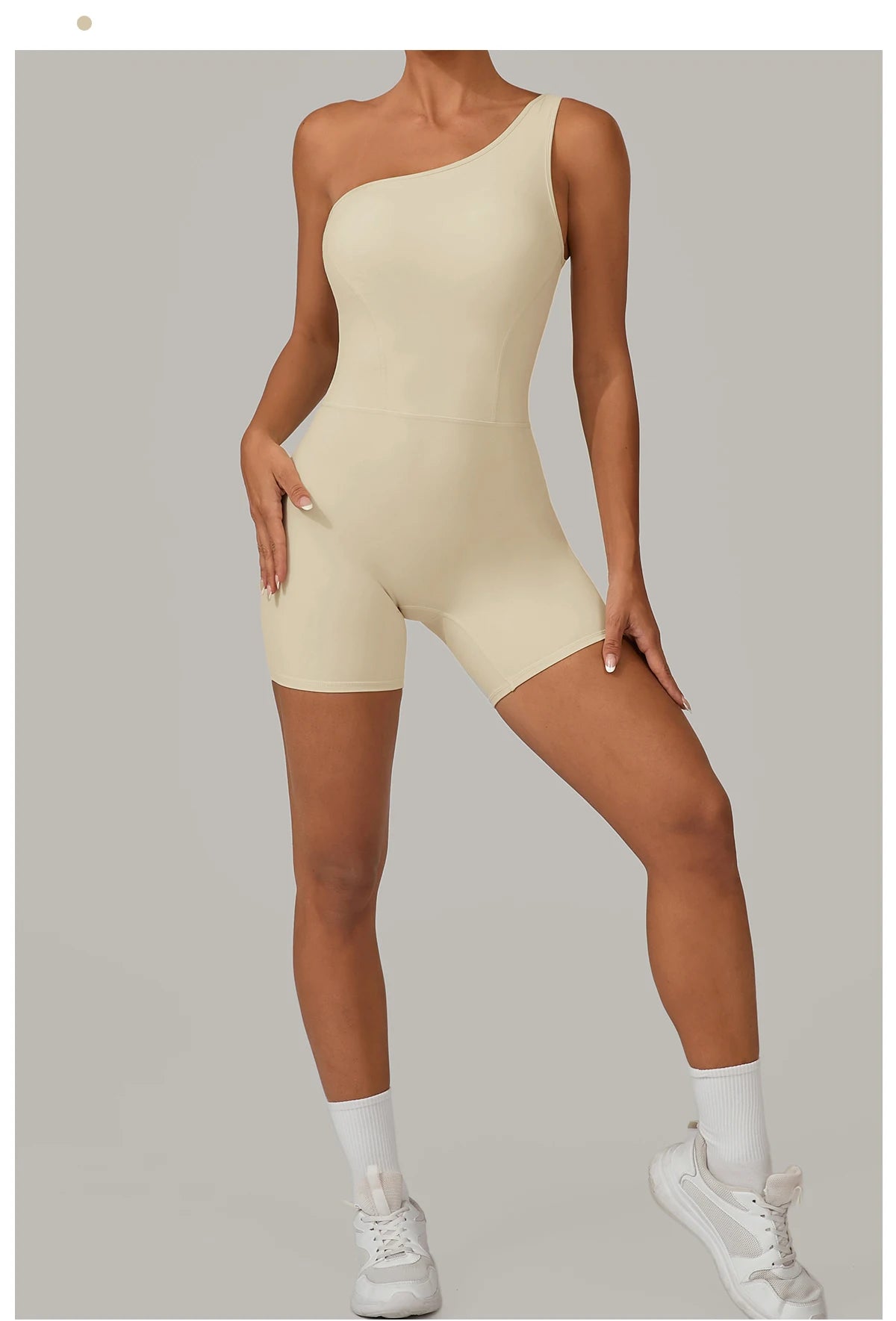 One Shoulder Women Sports Jumpsuit Sleeveless Yoga Rompers Backless Sportswear Women Workout One Piece Bodysuits Female