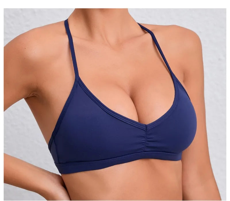 Women's Detachable Strap Yoga Bra Top Seamless Racerback Sweat-Wicking High Support for Yoga Running & Low Impact Workouts