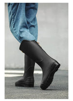 Women's Rain Boots Anti Slip Thick Soles Outdoor Long Tube Rain Boots Waterproof Fashion Wear-resistant Kitchen Women's Boots