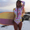 Long Sleeve Swimsuit Women Swimwear 2026 Sexy Bikinis Female Biquini Patchwork Swim Suits Print Surf Bodysuit Beachwear