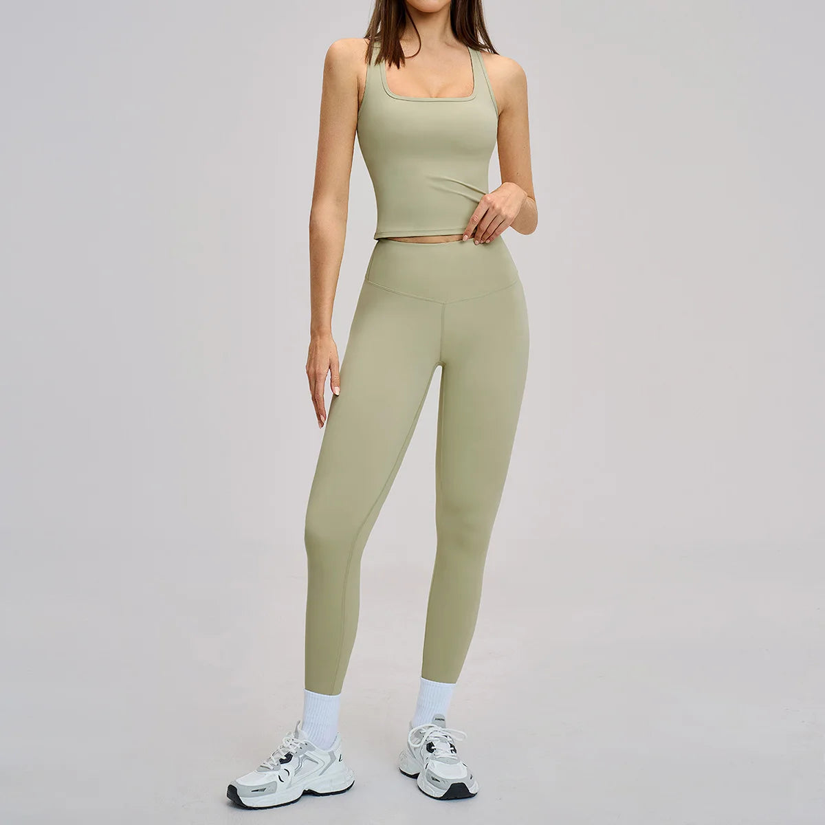 New Yoga Set 2PCS Gym Clothes Workout Outfits Women Long-sleeved T-shirt Sportswear Tracksuits Fitness Sports Vest Gym Leggings