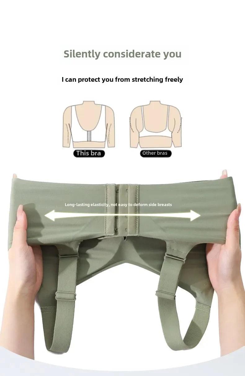 MOYISU Jpanese Kawaii Beach Bralette | Breathable 3D Jelly Support Bra Summer Slim Silhouette | No Show Minimizer & Wire-Free |