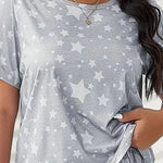Plus Size Silk Pajamas Ladies Set T-Shirt Shorts 5xl Home Wear Women Sleepwear Fashion Soft Cartoon Casual Star Moon Nightwear