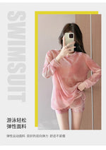 Two-piece swimsuit conservative three-piece set 2026 new slimming and flesh-covering long-sleeved hot spring swimwear