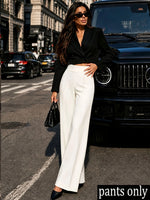Elegant Wide Leg Pants High Grade Office Formal Straight Pants High Waist Hip Shaping Slim Fit Stylish Versatile Commuter Wear