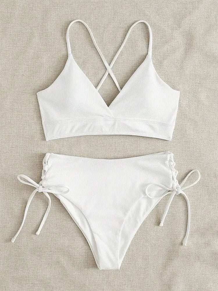 Sexy Bandage High Waist Brazilian Bikinis Sets Swimsuit Swimwear Swimming Suit for WomenNew Bikini Mujer Biquinis