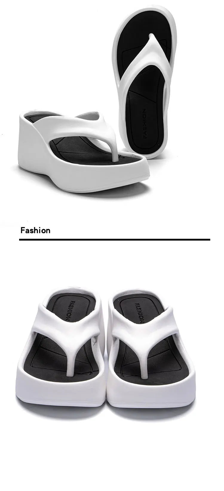 2026 New Women Fashion Slippers Soft EVA Summer Platform Shoes Girls Beach Flip Flops Thick Sole Female High Heel Street Sandals