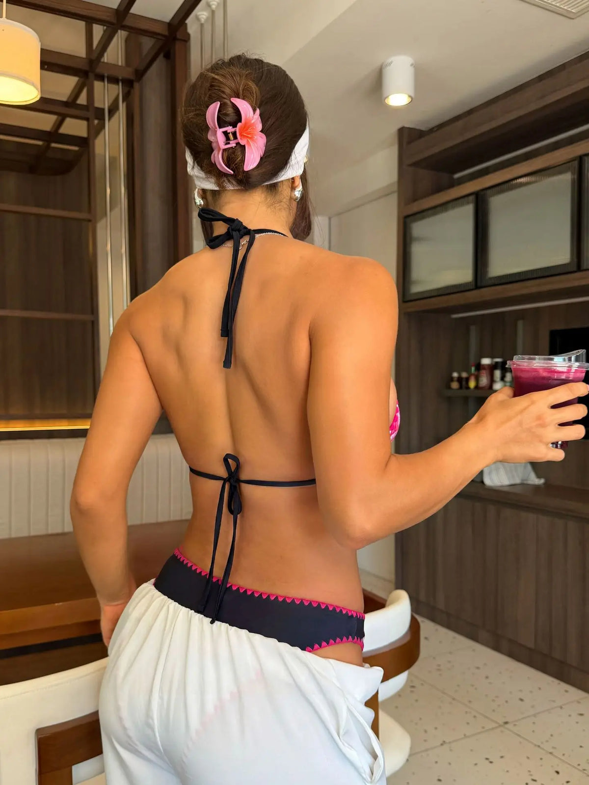 2026 New Sexy Low Bikini Set Swimwear Women Print Floral Brazilian Halter Backless Swimsuit Strappy Beachwear Dot Biquini Female