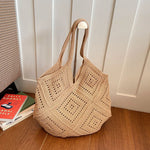 Yarn Hollow Out Large Capacity Shoulder Bags Summer New Ladies Bags Casual Soft Versatile Women's Handbags
