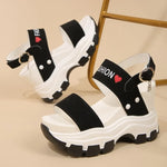 New Summer Sports Women Sandals Woman Thick Bottom Wedge Platform Shoes for Women 2026 High Heels Fashion Comfortable Red Pink