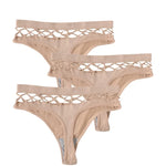 3Pcs/Set Sexy High Rise Panties Women Thongs Comfort G-String Underwear Sexy Lingerie Hollow Bottoms Female Underpants M-L