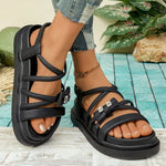 Women's RhinestonePlatform Sandals Casual Cross Strap Summer Shoes Non-Slip Thick Sole Beach Footwear