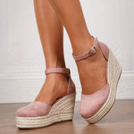2025 Comfy Walk Big Size 43 Summer Bohemian Platform Espadrilles Sandals Women Ankle Strap Sandals High Heels Wedges Shoes Woman