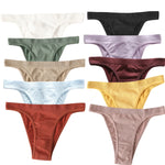 10Pcs/Set Women Seamless Panties Ribbed Underwear Sexy Lingerie High Leg Cut Female Sports Underpants Femme Thongs