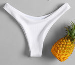 New Bikini Bottoms Women's Swimsuit Low Waisted Bottom Solid Red Swimwear Thong Beachwear Brazilian Bathing Suit Summer