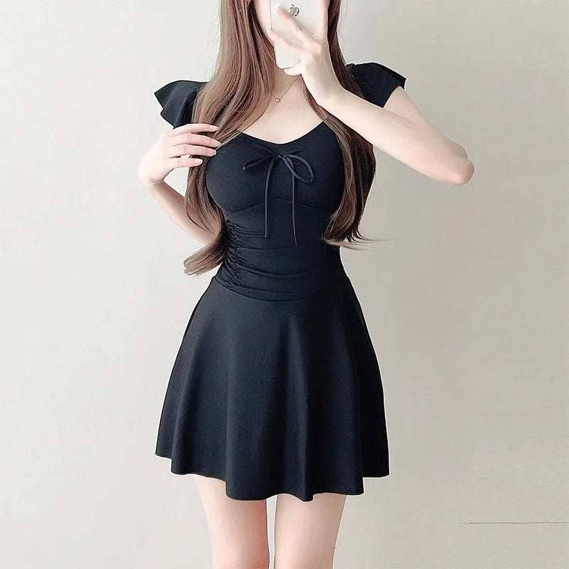 Jumpsuit Style Swimsuit for Women Slimming Down and Covering The Belly with Small Chest Gathering Together for Vacation Swimsuit