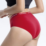 6Pcs/Set Women High Waist Cotton Briefs Letter Print Wide Waistband Panties Solid Color Full Coverage Hip Lifting Lingerie M-2XL