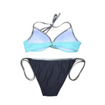 Neon Strip Swimsuit Women 2026 Sexy 2-piece Low Waist Bikini Sexy V-neck Suspender Backless Swimwear Summer Beach Bathing Suit