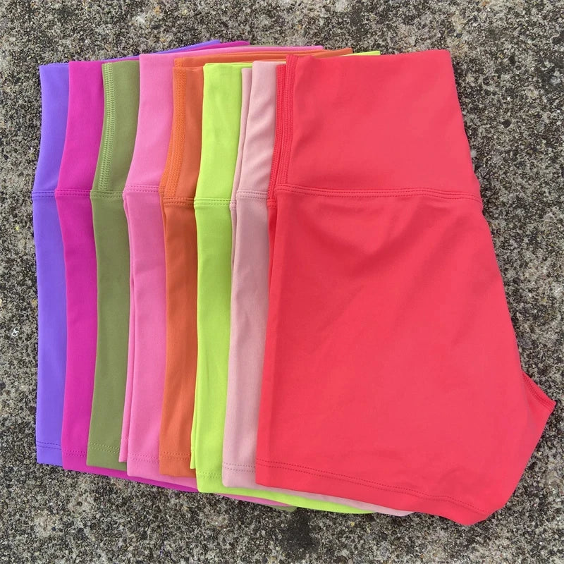 Solid Color High Waist Yoga Short Leg Women Fitness Sport ShortBike Soft Squatting Proof Comprehensive Training Jog Athletic