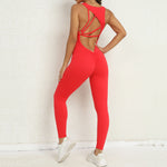 New Yoga Jumpsuit Women One-Piece Sweatpants Sleeveless Gym Suit Running Breathable Sportswear Stretch Tight Leggings