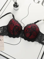 The Best-selling Sexy Gathering Style Lace Flower Adjustable Shoulder Strap Two-piece Set For Women's Underwear A3129