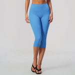 NCLAGEN Sport Leggings Women High Waist Yoga Capris Tight Slim Fit Mid Length Running Sports Pants For Outdoor Fitness Workout