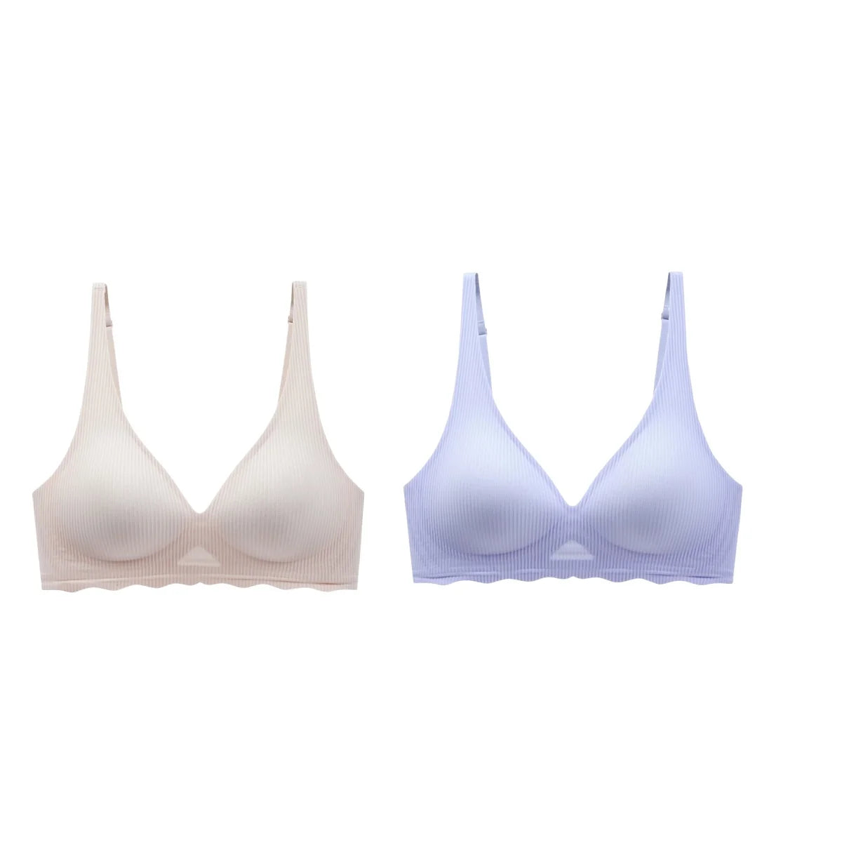 2Pcs/Set Seamless Bras For Women Wireless Push-Up Underwear Female Sexy Lingerie Deep V Brassiere Sleep Soft Intimates