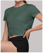 Quick Drying Pink Black Yoga T Shirts Women Short Sleeve O Neck Loose Fitness Tops Outdoor Lightweight Ruffles Short T-shirts