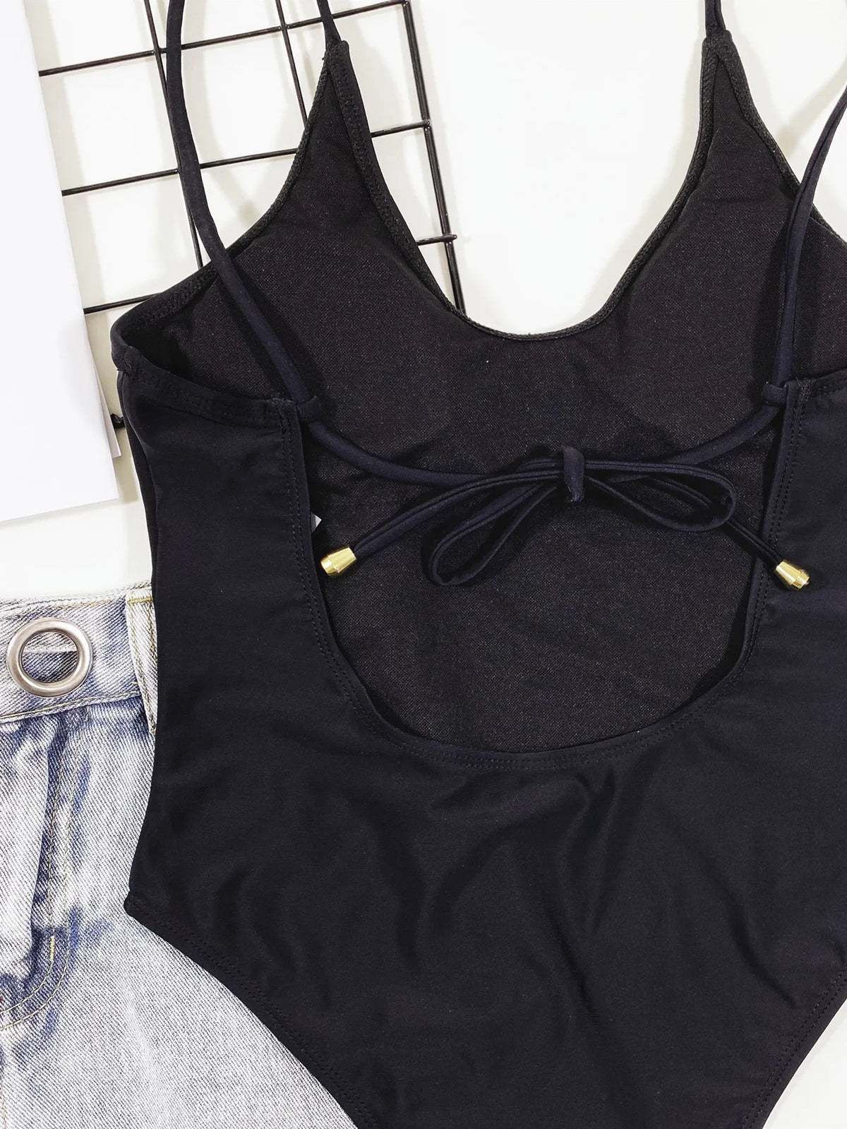 2026 Sexy Black One Piece Swimsuit Swimwear Women Solid One-piece Bathing Suit Beachwear Costumi Da Bagno Donna Banadores Mujer