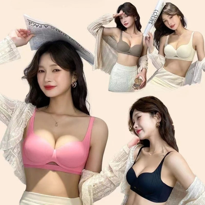Comfortable Bra Seamless Bra Women's Large Cup Anti-sag Comfort Bras Soft Underwire SupportBreathable Bra 2025