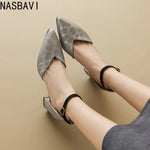 Zebra Leopard Animal Print Pointed Closed Toe Block High Heels Lady Mature Summer Shoes V-cut Designer Women Dress Pumps Sandals