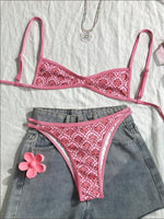 New Flowers Printed High Leg Cut Bikini Female Swimsuit Women Swimwear Two-Pieces Bikini Set Bather Bathing Suit Swim