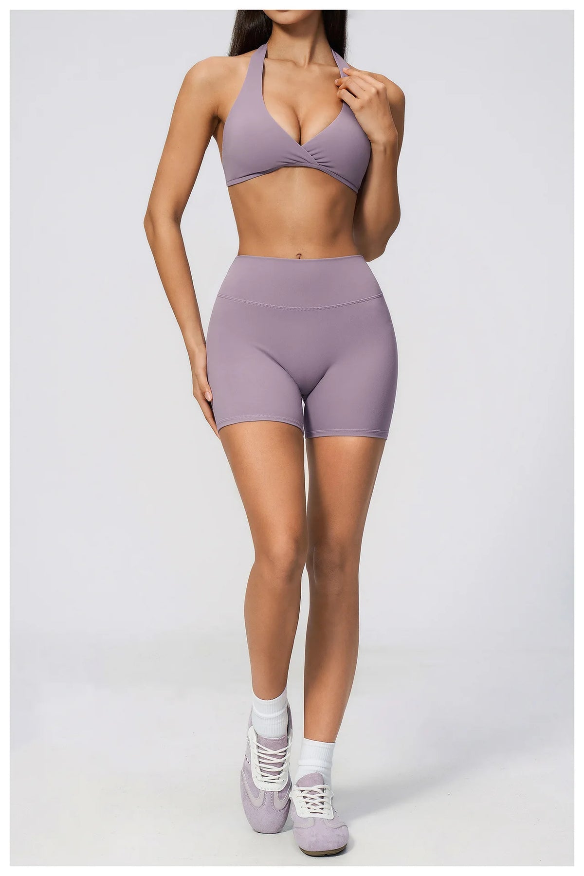 Summer Yoga Sets Women Front Cross Sports Bra Exercise Suits Outwear Lifting Buttocks Abdominal Compression Shorts Fitness Set