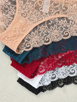 5pcs Sexy Lace Women's Panties Bow Decor Comfortable Breathable Lady Briefs Elegant Sexy Lingerie Solid Fashion Female Underwear