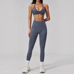 Breathable Quick Drying Yoga Set for Women Beauty Back Sports Bra High Waist Leggings Fitness Suit Outwear Gym Running Tracksuit