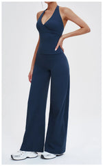 Wide-leg Pants Women Bell-bottoms High Waist Yoga Pants Workout Gym Leggings Naked Feel Pilates Running Cycling Sports Trousers