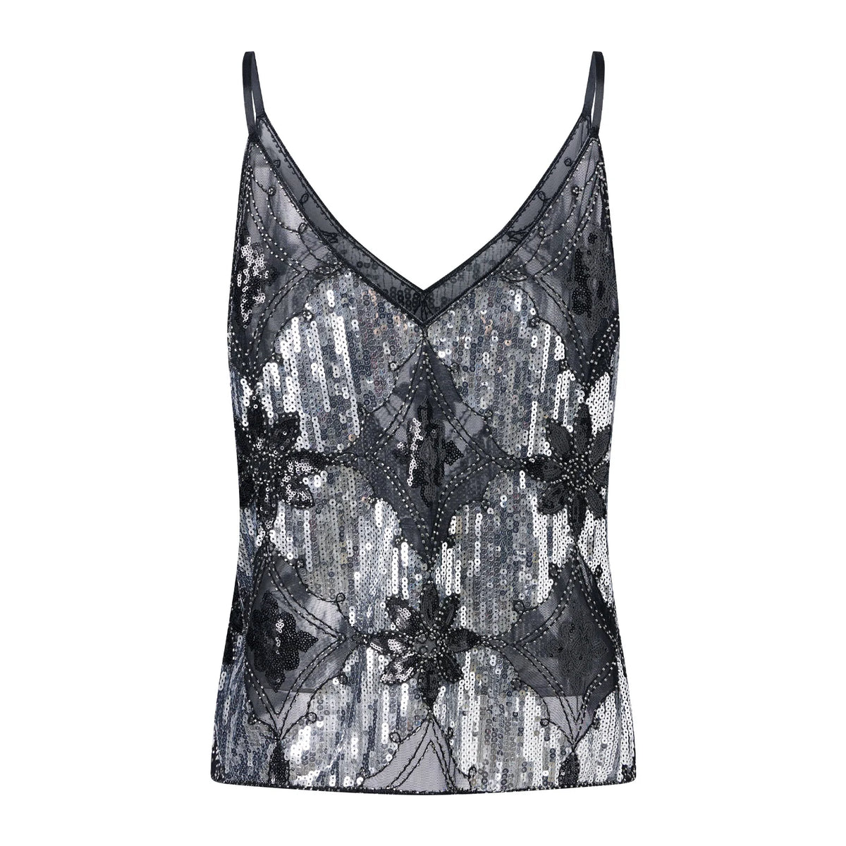 Women's Summer Sparkle Cami Tops Sleeveless Spaghetti Strap V Neck Sequin Camisole Party Rave Tops