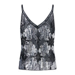 Women's Summer Sparkle Cami Tops Sleeveless Spaghetti Strap V Neck Sequin Camisole Party Rave Tops