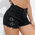 New High-Waisted Sexy Pants Denim Shorts JeansSolid Color Thin Charming Elegant Pure Desire Shorts For Woman Beautiful 5AML