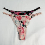 Low Rise Sexy Thong Women Underwear Briefs Seamless Panties Zebra Flower Luxury Metal Buckle G String Bikini Girls Female Panty