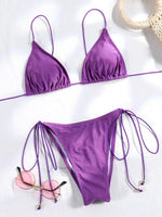 Sexy Triangle Mini Bikini Sets Micro Thongs Swimsuit Women Bathing Suit Biquini Bandage Beachwear Print Swimwear Thong Bikini
