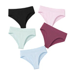 5Pcs/Set High Rise Women Panties Briefs Female Underpants Solid Color Seamless Underwear S-XXXL Sexy Lingerie Intimates