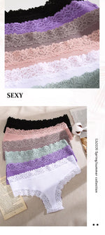 Sexy Lace Cotton Brazilian Pants Women Low Waist Panties Underwear Solid Color Ladies Briefs Lingere Underware Comfortable Women