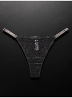 Lace Sexy Girls Women Panties Seamless Underwear Rhinestone G String Letter Transparent Thong For Female Low Rise Ladies Briefs
