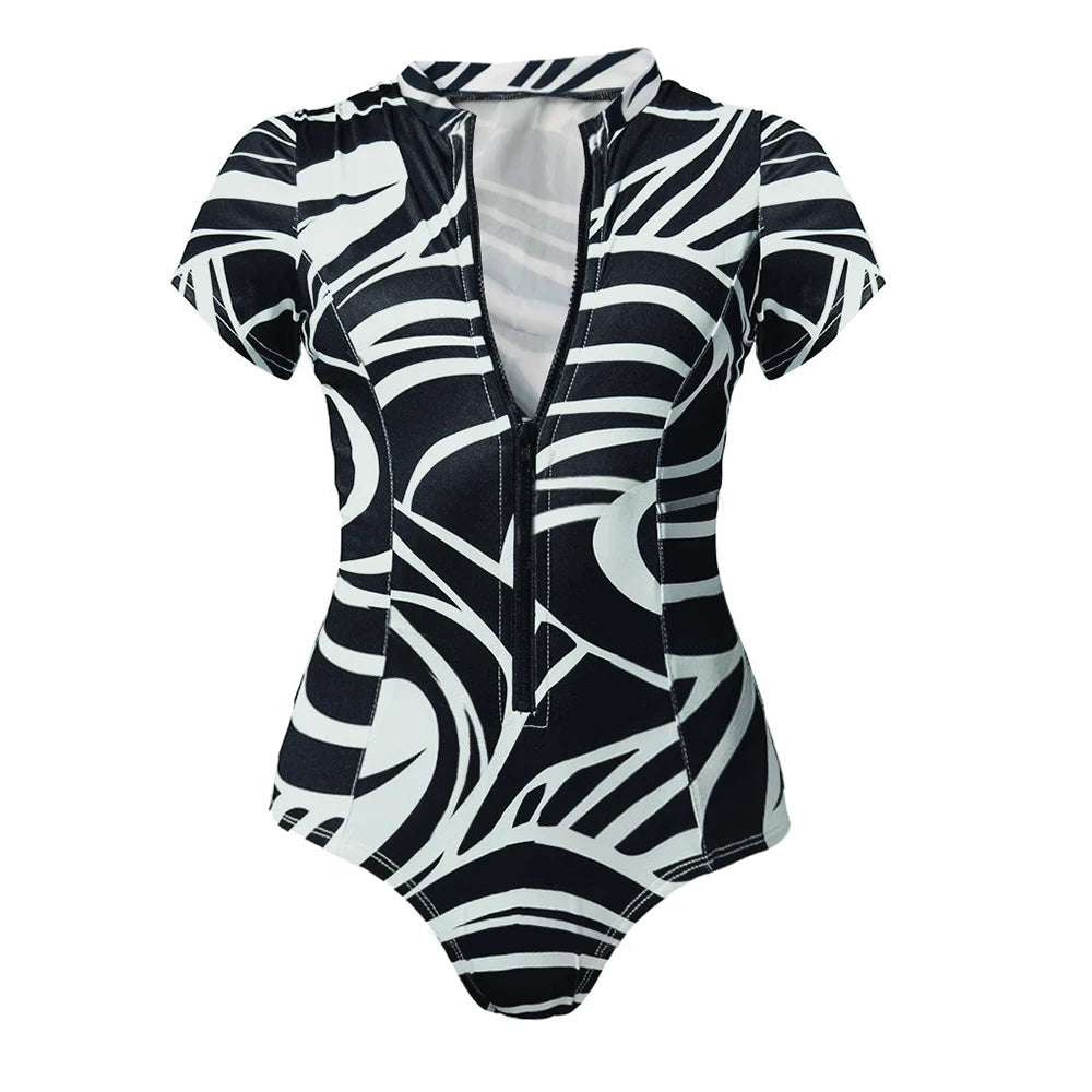 2026 Surfing Sport Swimsuit Long Sleeves Women One Piece SwimsuitSwimwear Solid Monokini Bathing Suit Tropical Bodysuit Female