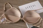 Women's Sexy 1/2 Cup Mesh Bra Balconette Mesh wire free Demi Shelf Bra See Through padding Bralette Backless Bra Small Breats